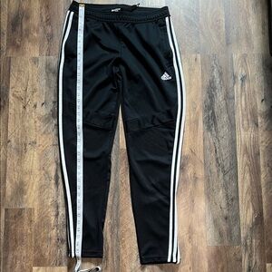 Adidas Black and White Sweatpants with Tapered Fit